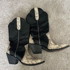 Women's Black and Snake Boots
